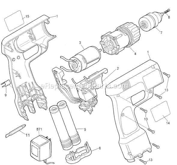 Page A Diagram and Parts List for VP860 Type 1 Black and Decker Electric Drill